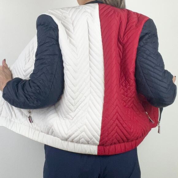 Tommy Hilfiger Jacket Coat Quilted Color Block Stadium Streetwear Unisex Retro - Picture 2 of 8